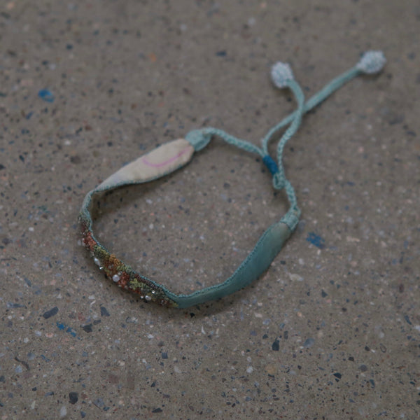 Antomoon silk and glass bead embroidered bracelet ATM-Antomoon-16-3-4-colorfull palette (Antomoon-2-1)